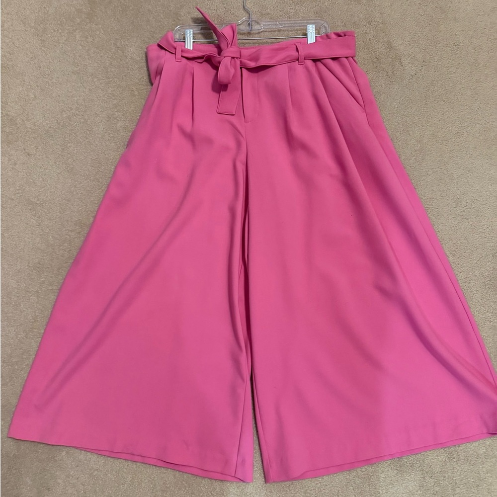 Anthropologie Pink Wide-Leg Culottes Pants